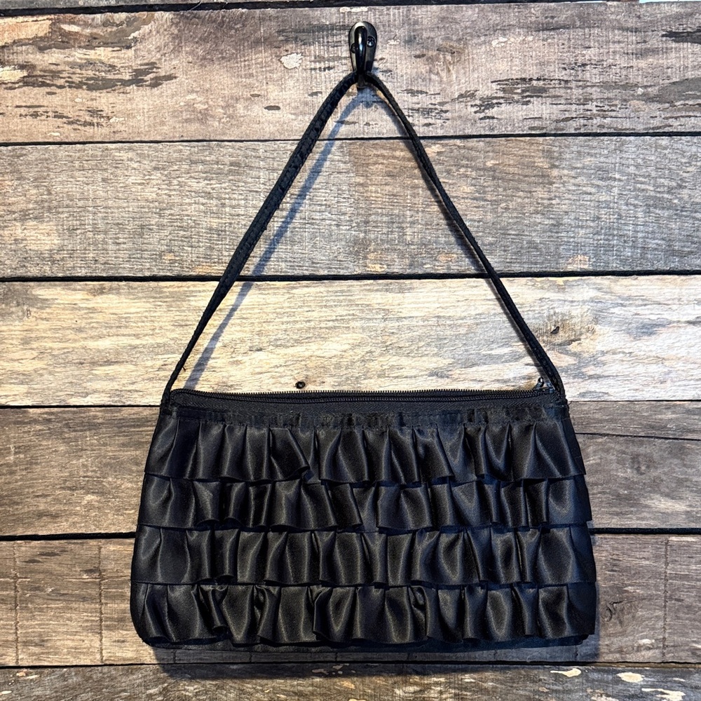 💰BOGO FREE Lancôme Silky Black Evening Bag Purse - Picture 2 of 8